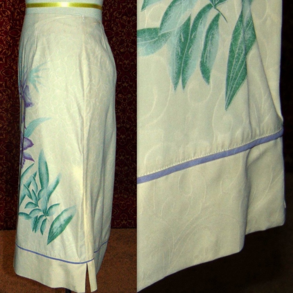 NEW IZOD pale yellow silk A-line skirt 10⤵️📧 - Picture 5 of 7